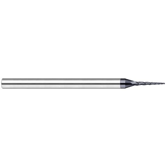 Picture of Harvey Tool 34460-C6 .060 Ball x 7 DEG Taper EM, AlTiN Nano End Mill Taper Flute Carbide AlTiN Single End Square Sharp